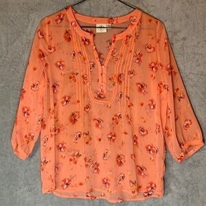 St John's Bay Floral Sheer Top